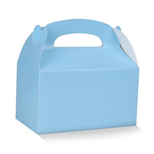 DjinnGlory 36 Pack Small Blue Party Favor Treat Boxes Gable Boxes, Paper Gift Boxes for Baby Shower, Birthday, Wedding Party 6.18 x 3.58 x 3.38 Inches (Baby Blue)