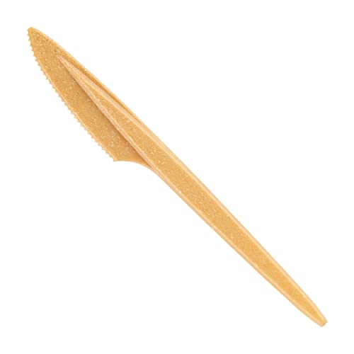 RAGO® Wiederverwendbaren Besteck Set 150 Stück Umweltfreundlich aus WPC I Alternative zu Plastikbesteck I 50 Gabeln I 50 Messer I 50 Löffel I Robust I Mehrweg I Perfekt für Feiern I Hellbraun