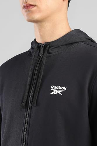 Image of Reebok Men's Full-Zip Hoodie - Soft Fleece Sweatshirt with Adjustable Hood & Front Pockets