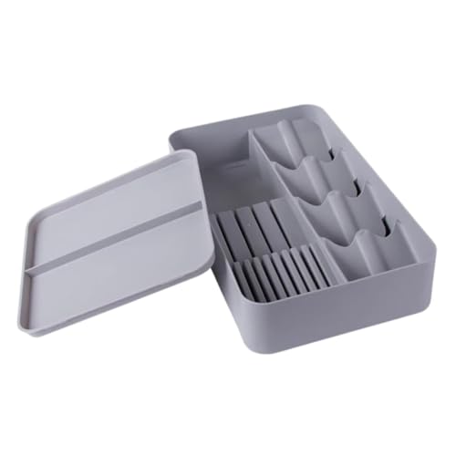 Genérico Cubertero de Plástico Resistente con Organizador para Cuchillos – Organizador de Cubiertos Compacto y Elegante para Cajón de Cocina