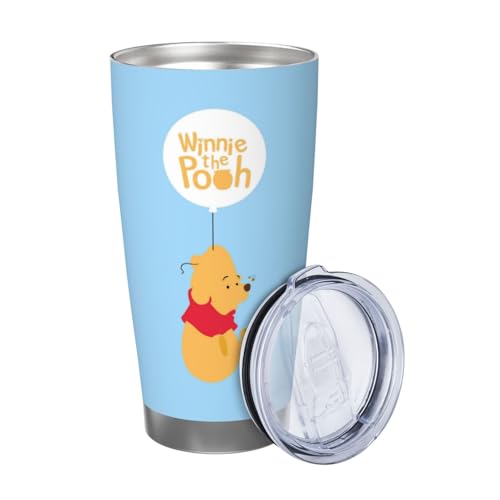 マグカップ くまのプーさん コーヒーカップ コンビニカップ 保冷 保温 タンブラー ステンレス製 大容量 真空断熱マグ 蓋付き 持ち運び 直接ドリップ 車用 600ml Straw Three-piece Set