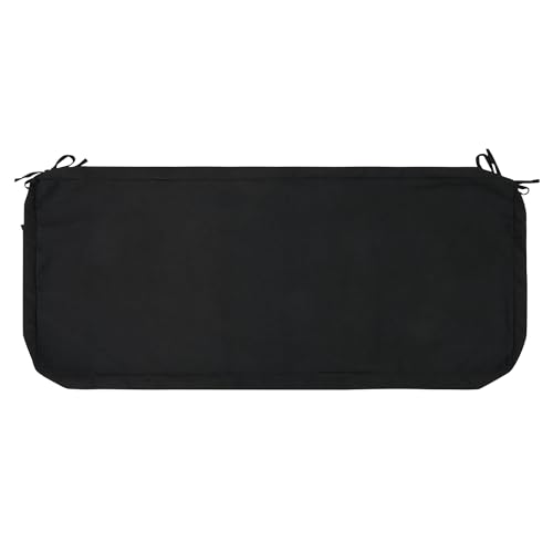 Magpie Fabrics Patio Bench Cushion Cover 54x18x3 Inch, NO Insert! Water&Fade Resistant Outdoor Loveseat Replacement Cover with Zipper (Black)