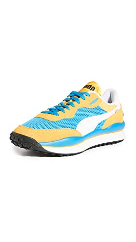 PUMA Select Men's Style Rider Stream On Sneakers, Plat Blue/Spectra Yellow, 9.5 Medium US