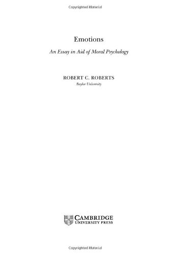 Emotions: An Essay in Aid of Moral Psychology