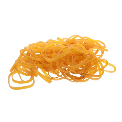 NUOLUX 300個大号加?ゴムバンド 高弾力 厚手広設計 事務用品 書類整理 ノートブック用 強靭で長持ち 黄