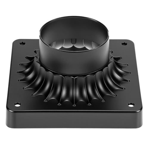 QWORK Post Light Mount Base 2 Pack, Cast Aluminum Post Light Mount Adapter, Powder Coated Matte Black, Fits Most Outdoor Post Lights for Deck, Patio, Porch, Pillar (5.6"x5.6") - Thumbnail 2