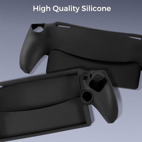 Sarini Streaming Handheld Silicone Case,PS Portal Protective Case,Full Protective Case, Anti-Slip, Anti-Fouling,Silicone Protective Case For PS5 Portal, PS Portal Accessories (Black) - Image 4