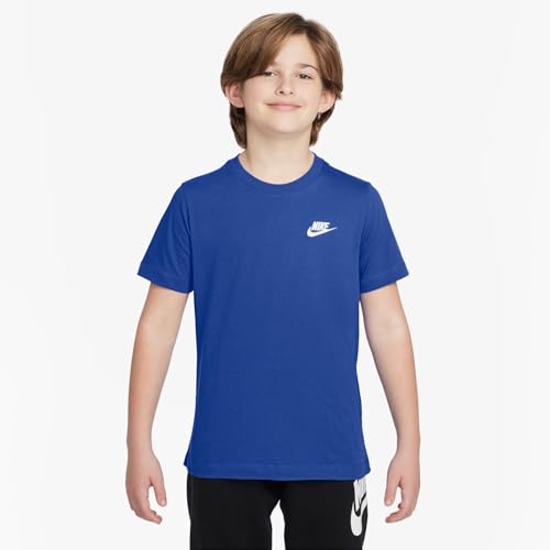 Nike Unisex Kinder K NSW Tee Emb Futura Lbr Shirt, Game Royal, 8-9 Jahre EU