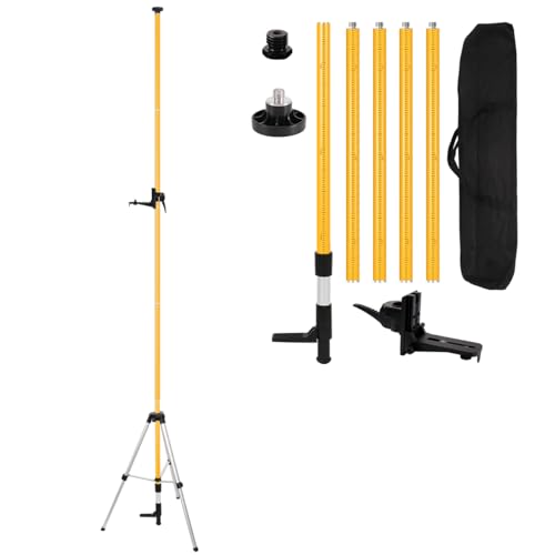 MUTOOP 12Ft/3.7M Professional Laser Level Pole with Tripod & Mount - 1/4