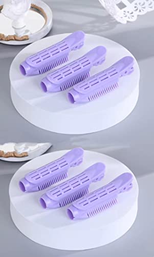 6 Pack Instant Hair Volumizing Clips For All Hair Types Hair Root Volume Clip Hair Curler Clip Volumizing Hair Root Clip DIY Natural Curler Clamps Rollers Fluffy Hair Roots Styling Tool (Purple 6 pcs)