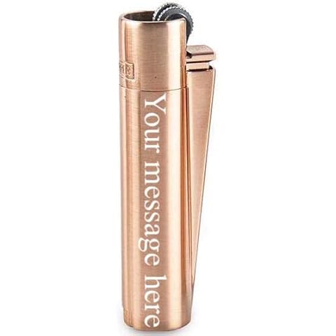 Limited Edition - Clipper Lighter ® Deep Laser Engraved Personalised Deep Metal - Engraving Included for Birthdays, Anniversaries, Weddings and Valentines - Rose Gold - Qty: (1) Cover