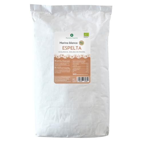 PLANETA HUERTO | Harina Blanca de Espelta Ecológica 5 Kg | Ingrediente Saludable y Versátil para Repostería y Panadería