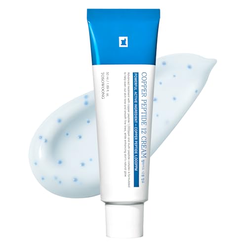 TOSOWOONG Copper Peptide 12 Cream, 99% Purity of Copper Tripeptide-1, GHK-Cu, 12 Multi-Peptide...