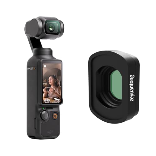 Wide-Angle Lens Compatible with DJI Osmo Pocket 3, Magnetic Attach/Multi-Coated/Optical Glass