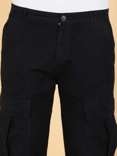 Image of KOTTY Men's Streetwear Style Utility Cargo Pants with Drawstring Waist and Flap Pockets