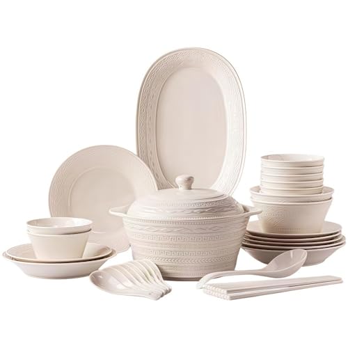 ボウル 皿 セット プレート 皿 器セット お皿 セット 22/33/33/45/61点 釉下彩 陶器 傷 摩耗 耐熱性 ディナーウェア家庭用 エアフライヤー 蒸し器 電子レンジ 滅菌器 食器洗い機 オーブンに対応しています 祝いプレセント 結婚祝い 休日