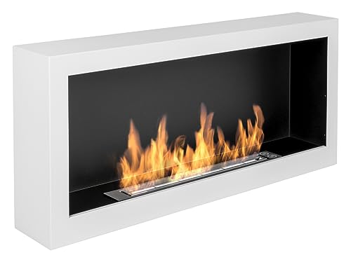 Caminetto A Bioetanolo Bianco 90x40cm - Con Vetro E Fiamma Regolabile - Foto 2