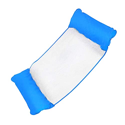 Preisvergleich Produktbild RHESHINE Aufblasbare Hängematte, Pool Float Lounge Wasserstuhl Wasser Hängematte 4-in-1 Ultrabequeme Luftmatratze Schwimmende Wasser Bett Matte Schwimmstuhl Poolsitze Liege Lounge Stühle (Blau)