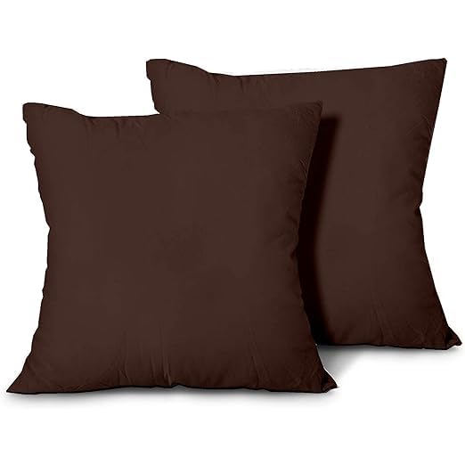 Image of Premium Polyester Fiber Cushion Fillers - Pack of 2 Pcs | 16 x 16 Inches | Chocolate| Cushions, Sofa Pillow, Cushion for Sofa, Cushion for Bed, Decorative Pillow, Pillow for Support