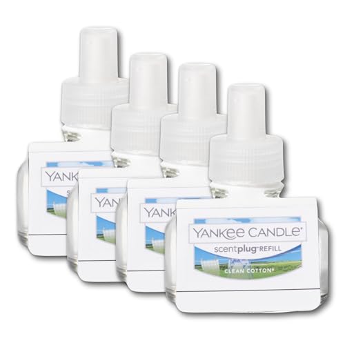 Yankee Candle ScentPlug Refill Clean Cotton, 0.625 Fl OZ (Pack of 4)