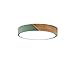 Produktbild VOMI Grün Rund Holz Deckenlampe LED Wohnzimmer Vintage Deckenleuchte Dimmbar mit Fernbedienung Flach Panel Werkstatt Landhausstil Büro Keller Jugendzimmer Flur Schlafzimmer Küche Aufbauleuchte,40cm