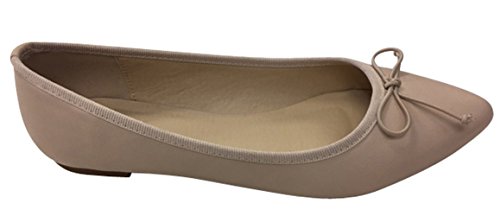 Cambridge Select Women's Classic Closed Pointed Toe Bow Ballet Flat (9 B(M) US, Natural) - Image 3
