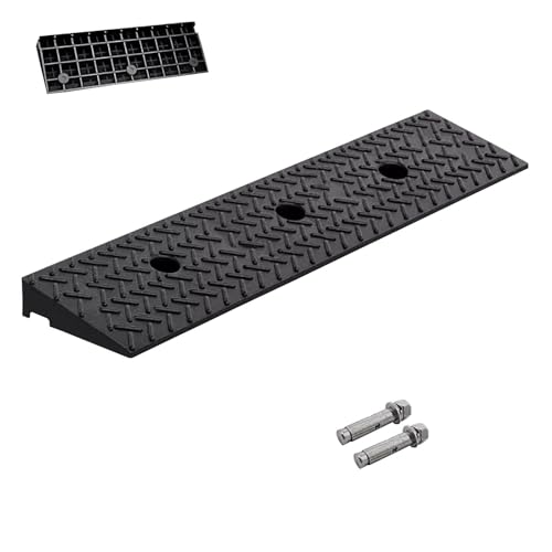 Rampa para bordillo de entrada, rampa para garaje, tapete de goma, rampa para vehículo, negro miniatura 1