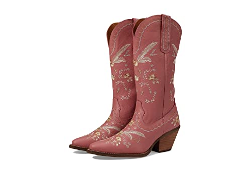 Image of Dingo Womens Full Bloom Floral Round Toe Casual Boots Knee High Mid Heel 2-3 inch