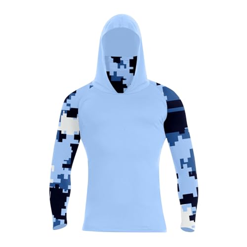 Sun Protection Shirts for Men with Mask 50+ Fishing camo Blouses Lightweight Long Sleeve Rash Guard Cooling Hoodies3