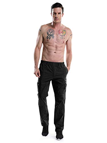 OCHENTA Men's Lightweight Casual Pants Elastic Waist Pull On Work Travel Slacks3