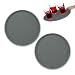 Produktbild Relaxdays Serviertablett 2er Set, rutschfeste Oberfläche, rundes Kellnertablett, Getränke, Gastronomie, Ø 40 cm, grau