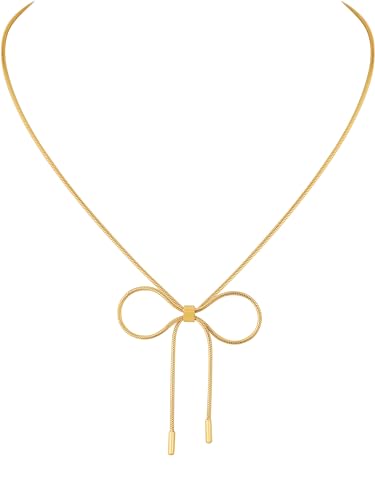 OJERRY Simple Dainty Bow Necklace for Women, Coquette Aesthetic Jewlery for Women Girls