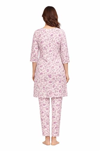 Image of Duchess Women's Pure Cotton Printed Long Length Night Suit Set