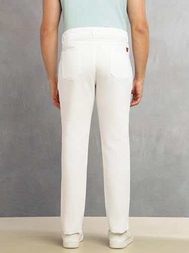 Image of Thomas Scott Men's Smart Straight Fit Chinos Trouser | Mid-Rise | Solid | 5-Pocket Design | Woven Fabric