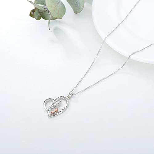 PROESS S925 Sterling Silver Daughter Heart Pendant Necklace from Dad Mom I Love You Forever Jewelry4
