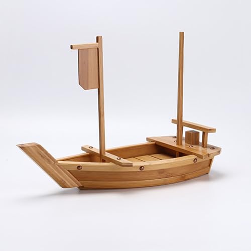 Bateau à Sushi en Bambou Naturel 70 cm - Plateau de Service Haut de Gamme