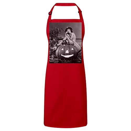 Tablier cuisine premium rouge au design vintage exclusif par Anne Nagel