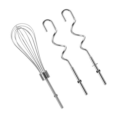 Stainless Steel Hand Mixer Beaters with 2 Dough Hooks - Complete Whisk Attachment Set for Kitchen Accessories