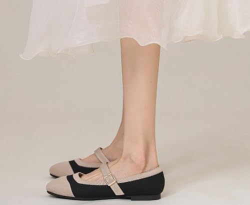 Mesh Knit Flats for Women Round Toe Breathable Mary Jane Shoes Casual Commuting Work Office Shoes4