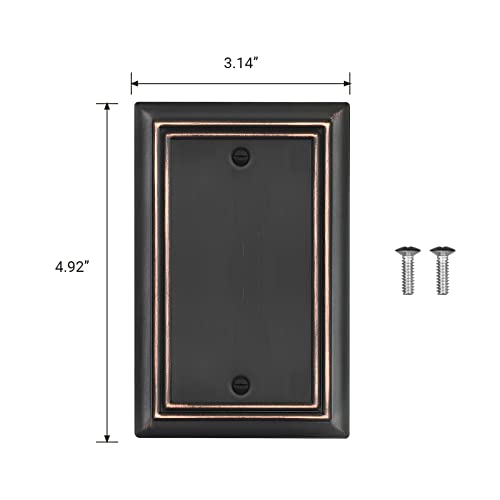 Dewenwils 4-Pack Blank Wallplates, Aged Bronze Outlet Cover, Metal #TOP5
