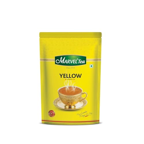 Image of Marvel Tea Yellow Premium Tea 1Kg, Strong Kadak CTC Loose Tea, Handpicked Strong Chai Unique Blend From Assam & Darjeeling, Refreshing Aroma & Rich Taste