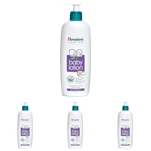 Image of Himalaya Gentle Baby Lotion with Almond Oil, Olive Oil & Giloy | pH 5.5 | No. 1 Doctor-Prescribed Brand | Nourishing Baby Moisturizer for All Skin Types | 400ml (Pack of 4)