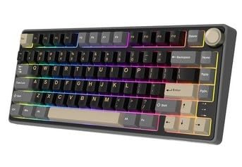 Image of RK ROYAL KLUDGE RK R75 Gaming Keyboard Wired Mechanical Keyboard with RGB Backlit, PBT Keycaps for Mac Windows Linux - Phantom, Brown Switch (Phantom, Brown Switch, Wired)