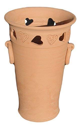 PORTAOMBRELLI INTAGLIATO IN TERRACOTTA FATTO A MANO SUL TORNIO (VARI INTARSI DIVERSI) ; ALTEZZA CM. 55, DIAMETRO CM. 27 VASO IN COTTO FIORIERA GIARDINAGGIO MADE IN ITALY