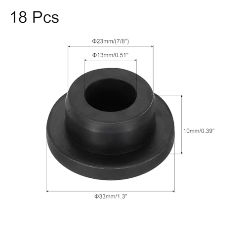 Image of MECCANIXITY 18pcs T-Shaped Silicone Plugs 23mm 7 /8 Inch Dia Snap in Plug Hole Seal Cover Round Rubber Stopper for Kitchen Rubber Bulkheads Waterproof Sealing Plugs Black