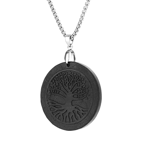 Shungite Necklace Tree of Life Shungite Stone Pendant