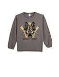 Koton Sweatshirt Long Sleeve Crew Wolf Printed Soft Interior, Sudadera niños, Grey(031),