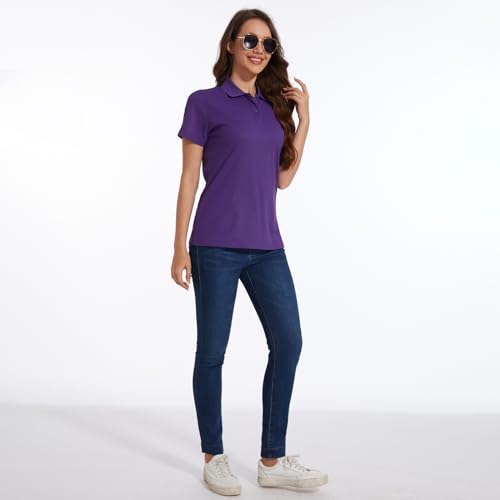Image of Casei Womens Shorts Sleeve Polo Golf Shirts Quick Dry UPF 50+ Tennis Pickleball Top Collared Casual Work Athletic Shirts