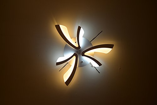 Maso Home, Dimmable 60W Led Acrylic Panel Modern Style Flush Mount Light Ceiling, Light Pendant, Ceiling Lights, White, Integrated With Remote Control (With 3 Light White) #TOP3