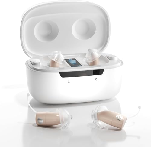 Ceretone Supermini Rechargeable Hearing Aids for Seniors, Invisible OTC Hearing Aids with Advanced Wind Noise Management - Auto Turn On&Off - Easy Operation, (Not Amplifiers)